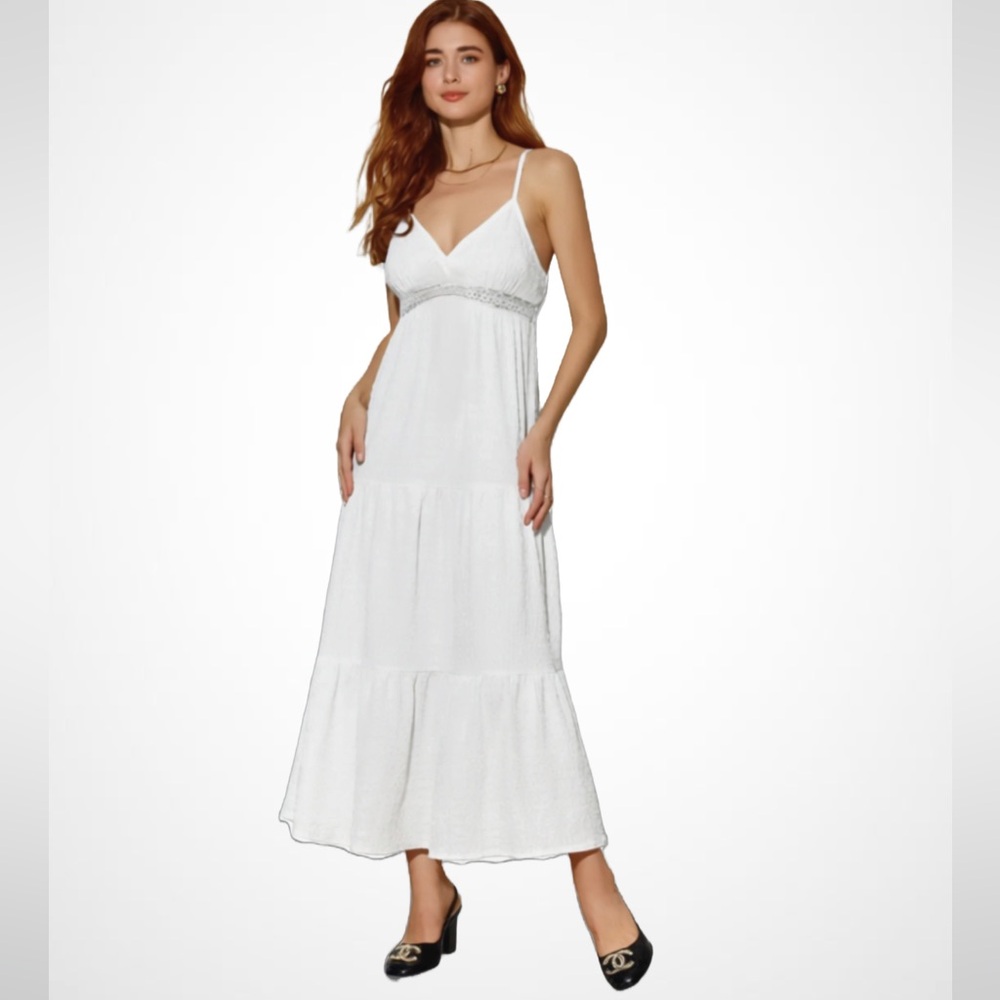 Seraphine White Textured Dress